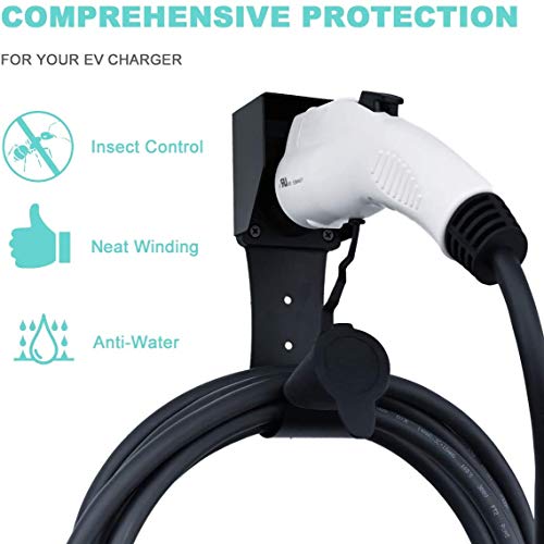 MAX GREEN Wall-Mount Connector Holster Dock,Nozzle Holster Dock with Screws for SAE J1772 EVSE Electric Vehicle EV Charger Holder