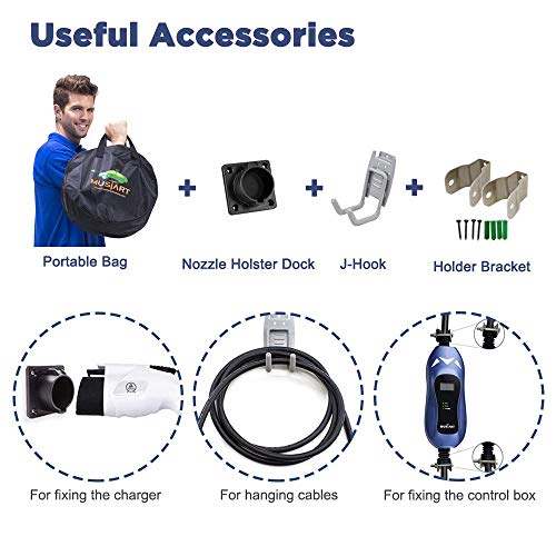 MUSTART Level 2 Portable EV Charger (240 Volt, 25ft Cable, 40 Amp), Electric Vehicle Charger Plug-in EV Charging Station with NEMA 14-50P (Update Version)