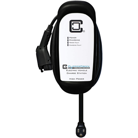 Image of ClipperCreek HCS Plug-in 240V 40A EV Charging Station 25 ft Charging Cable  NEMA 6-50  Safety Certified  Made in America!