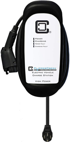 Image of ClipperCreek HCS-50P  Plug-in 240V  40A  EV Charging Station  25 ft Charging Cable  NEMA 14-50  Safety Certified  Made in America.