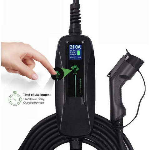 Image of PRIMECOM 30 Feet Level 2 (220V/240V) Electric Vehicle (EV) Charger 32 & 40 Amp 6-50P  10-50P  14-50P For Bolt  Tesla  Kona  etc. (6-50P  32 Amp)