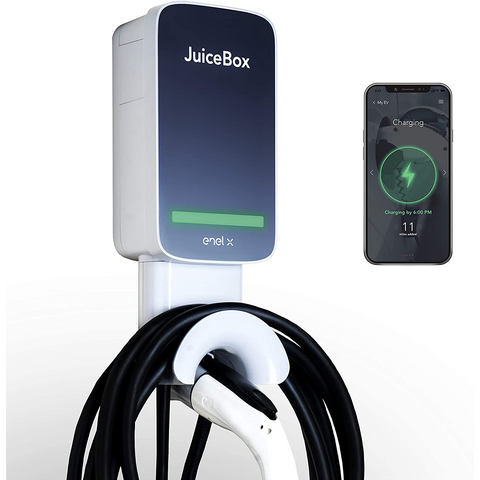 Image of JuiceBox 32 Next Generation Smart Electric Vehicle (EV) Charging Station with WiFi - 32 amp Level 2 EVSE  25-Foot Cable  UL and Energy Star Certified  Indoor/Outdoor Use (NEMA 14-50 Plug  Gray)