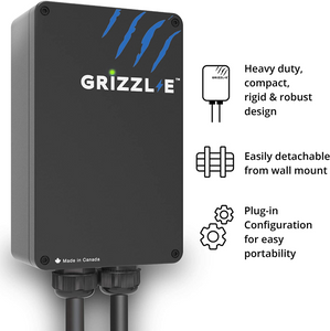 Grizzl-E Level 2 EV Charger, 16/24/32/40 Amp, NEMA 6-50/14-50 Plug, 18 feet/24 feet Premium/Regular Cable, Indoor/Outdoor Car Charging Station(14-50 Plug, 24 Feet Regular Cable)