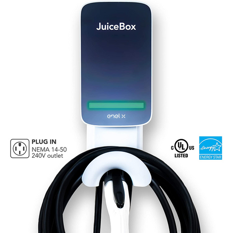 Image of JuiceBox 32 Next Generation Smart Electric Vehicle (EV) Charging Station with WiFi - 32 amp Level 2 EVSE  25-Foot Cable  UL and Energy Star Certified  Indoor/Outdoor Use (NEMA 14-50 Plug  Gray)