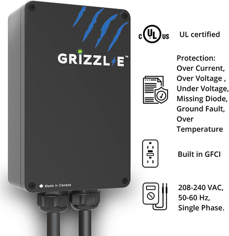 Image of Grizzl-E Level 2 EV Charger, 16/24/32/40 Amp, NEMA 6-50/14-50 Plug, 18 feet/24 feet Premium/Regular Cable, Indoor/Outdoor Car Charging Station(14-50 Plug, 24 Feet Regular Cable)